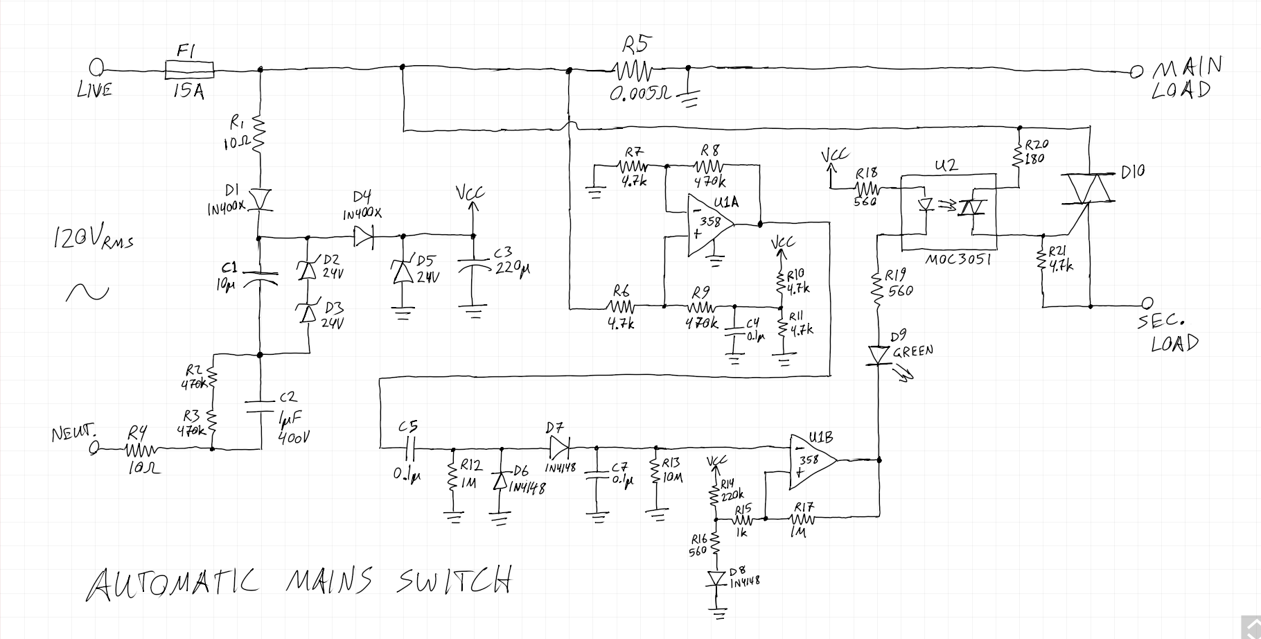 First concept for my automatic mains switch