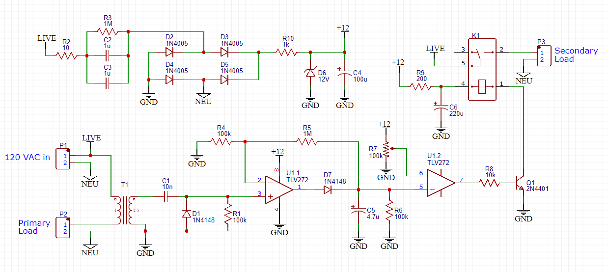 First concept for my automatic mains switch