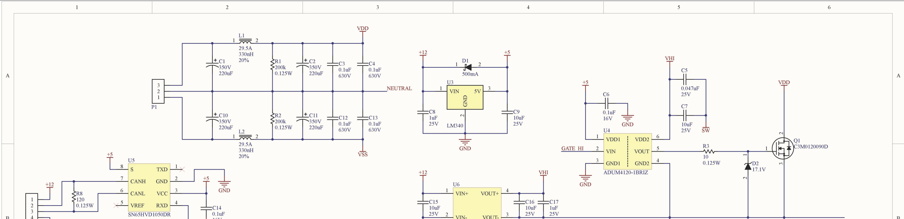 Detailed schematic of my tesla coil high-voltage driver (click for full image)